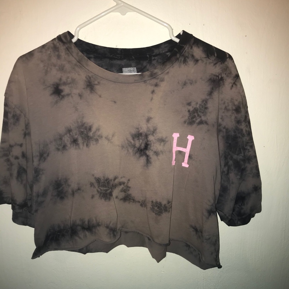 Grey and brown crop top